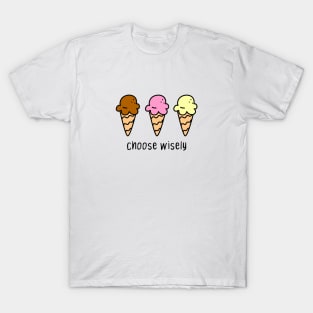 Ice Cream Summer Cute Kawaii Funny Gift Chocolate Strawberry Choose Joke Comic T-Shirt